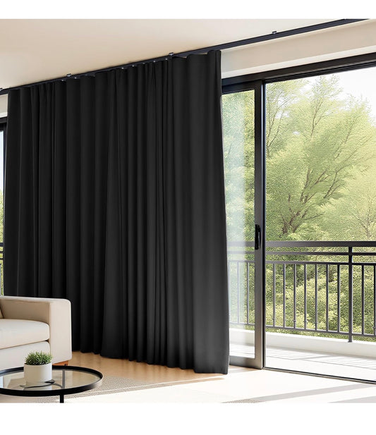 Ranbolite Curtain Room Dividers 120"x84" Black
