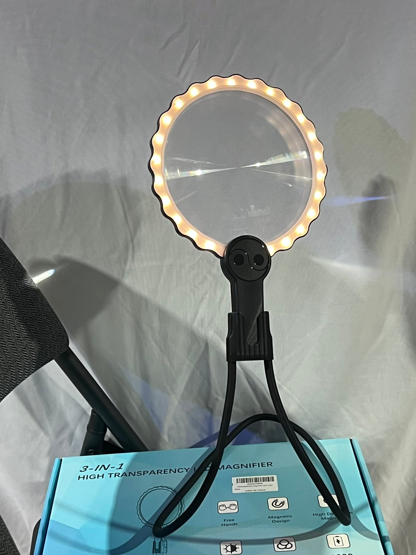 Neck Hanging Magnifier with Light Large Acrylic Lens Senior Friendly Magnifying Glass for Reading Sewing & Stitching