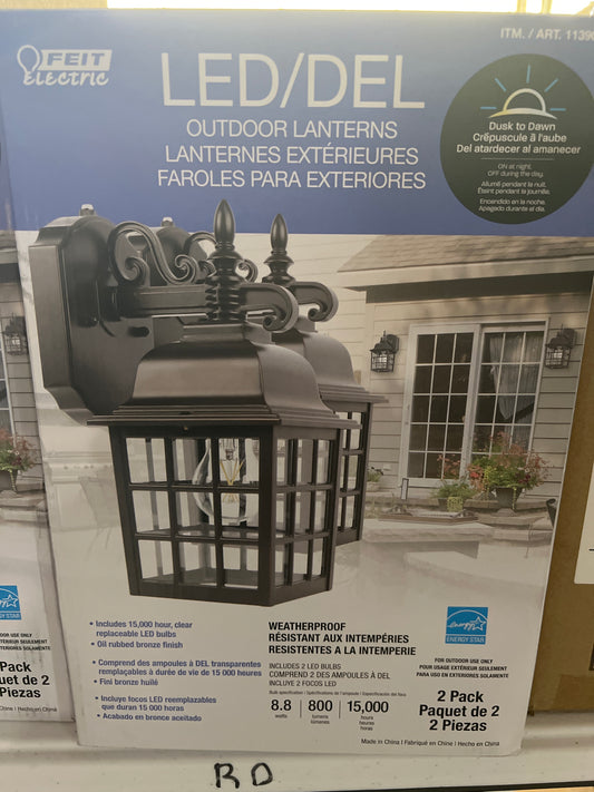 Feit Electric 12" LED Coach Light Lantern, 2-pack