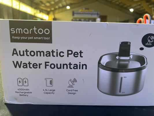 Smartoo Wireless Cat Water Fountain Stainless Steel, 152oz/4.5L Cat Fountain Battery Operated, Cordless Pet Water Fountain for Cats & Dogs with Motion Sensor, Ultra Quiet Pump, Multi-Filtration