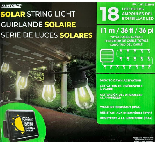 Sunforce Solar String Lights 18 Open Box