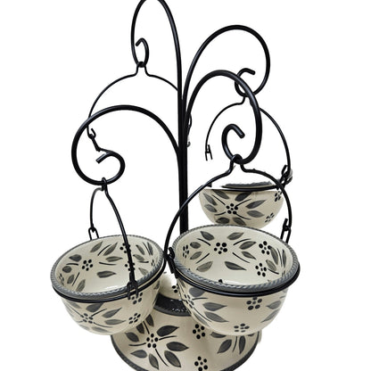 Temp-tations Ramekins Fondue tree for sauces, altar tree to hold crystals, Dipping sauce or appetizer display dishes, Unique herb storage bowls