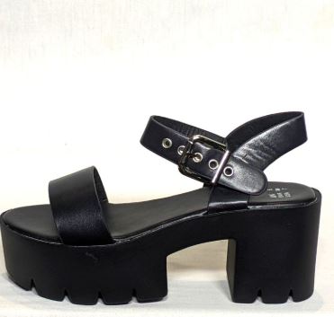 WOMEN'S SANDALS Single Strap Black High Heels Size 11