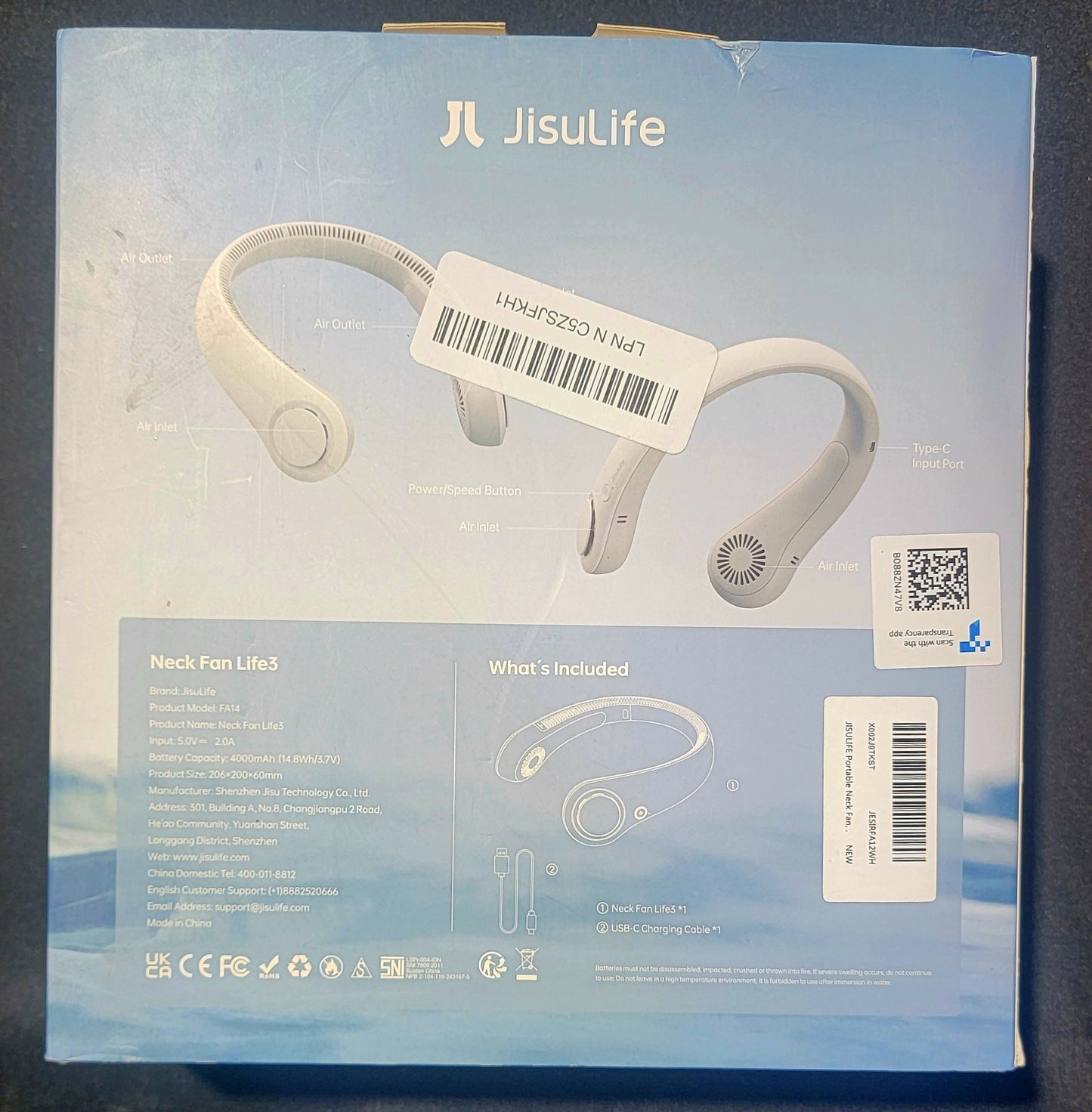 JISULIFE Neck Fan life 3