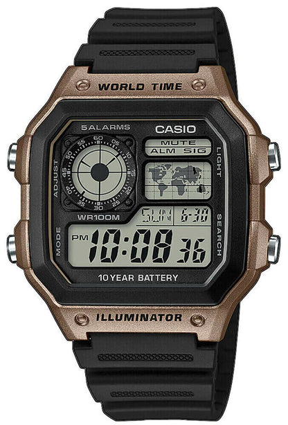 Casio AE1200WH-5AV Chronograph Illuminator Watch New