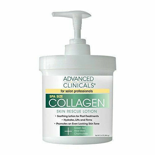 Advanced Clinicals Spa Size Collagen Skin Rescue Lotion 16 Oz (454g)